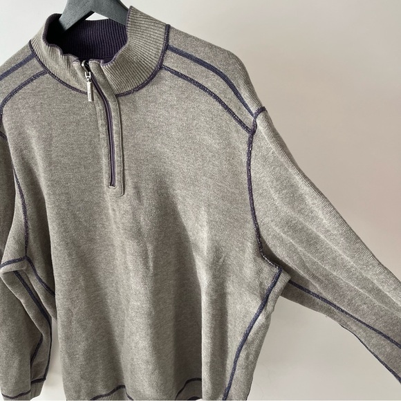 Tommy Bahama Flipshore Half-Zip Reversible Sweatshirt - Picture 11 of 12